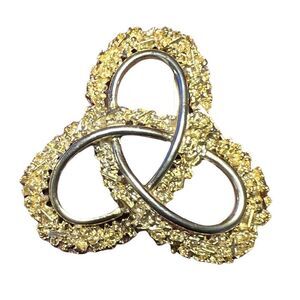 Womens Interlocking Knot Brooch Pin Gold Tone Vintage Wedding Party Accessory